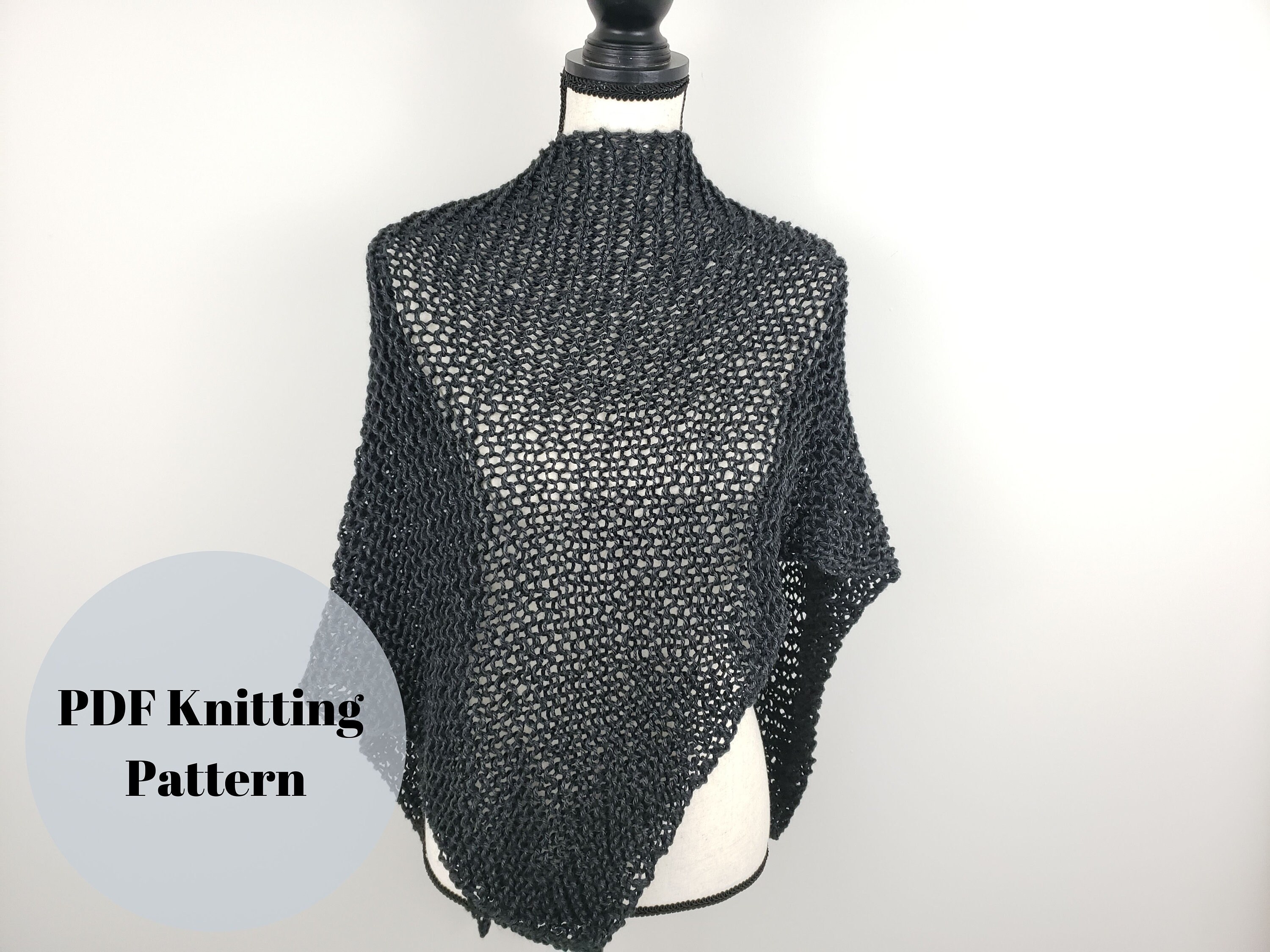 Shawl Knitting Pattern Easy Triangle Shawl Pattern Beginner - Etsy