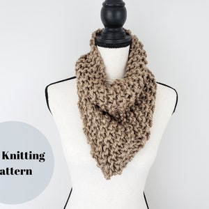Bandana Cowl Knitting Pattern / Quick and Easy PDF Knitting Pattern / Knitting for Beginners