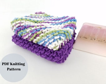 Easy Washcloth Knitting Pattern, Beginner Dishcloth and Coaster DIY Pattern, PDF Digital Download