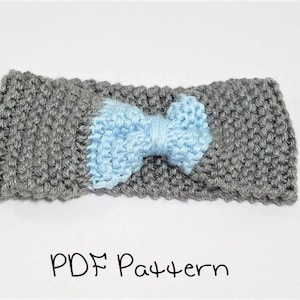 Bow Ear Warmer Knitting Pattern Beginner Headband Knit Pattern