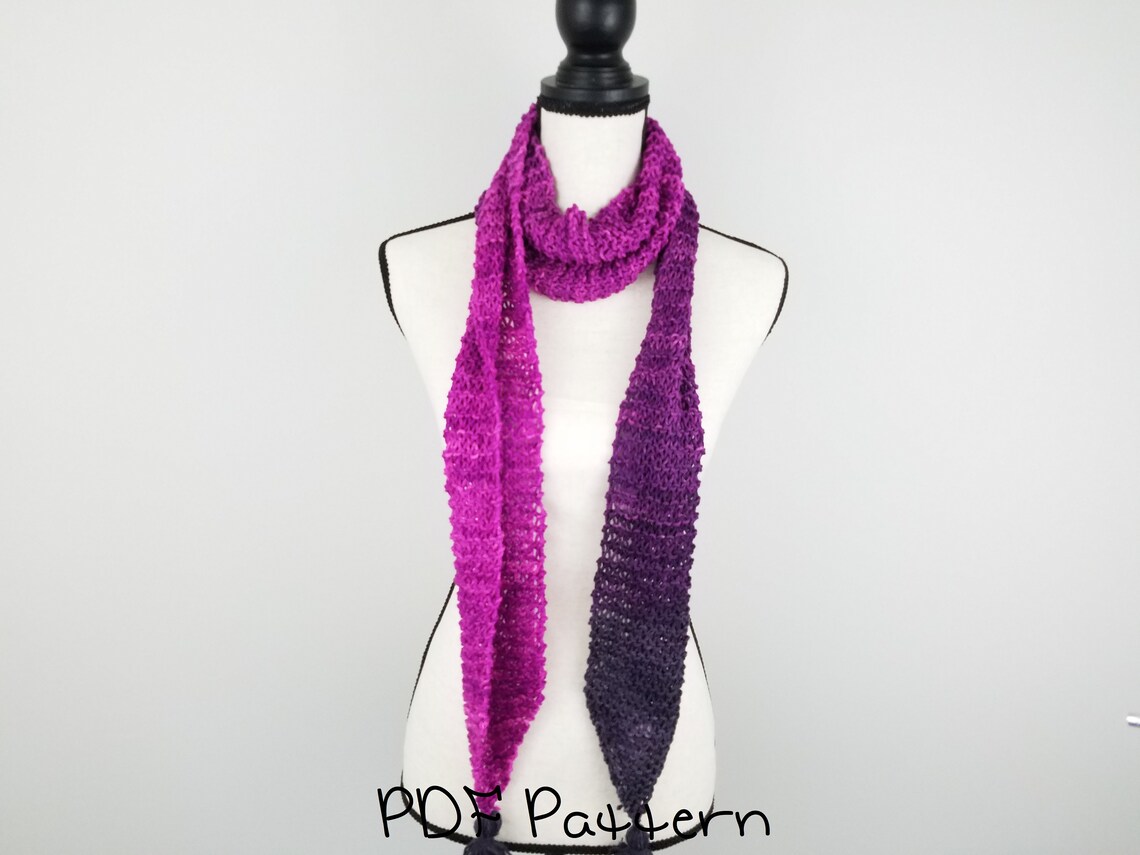 Tassel Scarf Knitting Pattern Easy Beginner PDF Pattern Quick Knit Pattern Etsy