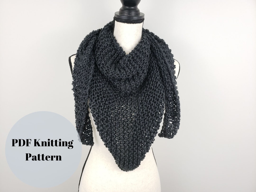 Shawl Knitting Pattern Easy Triangle Shawl Pattern Beginner - Etsy