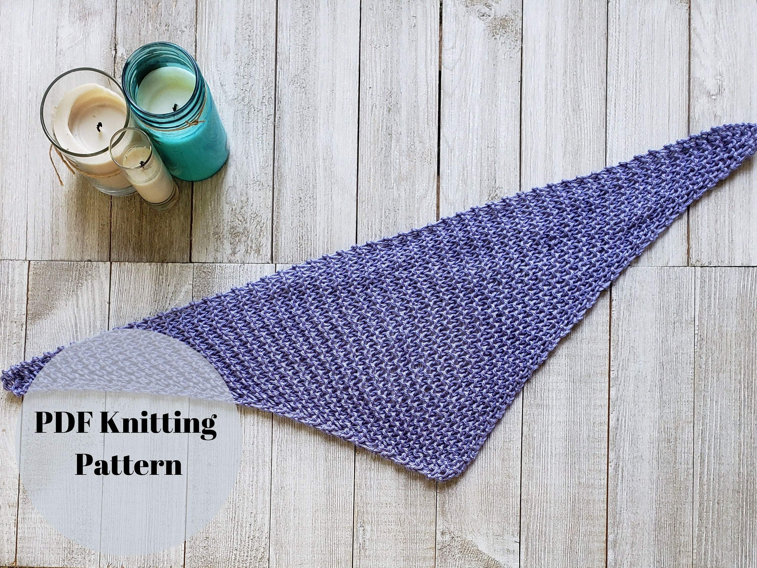 Knitting Pattern Easy Bandana Scarflet Quick Head Scarf - Etsy