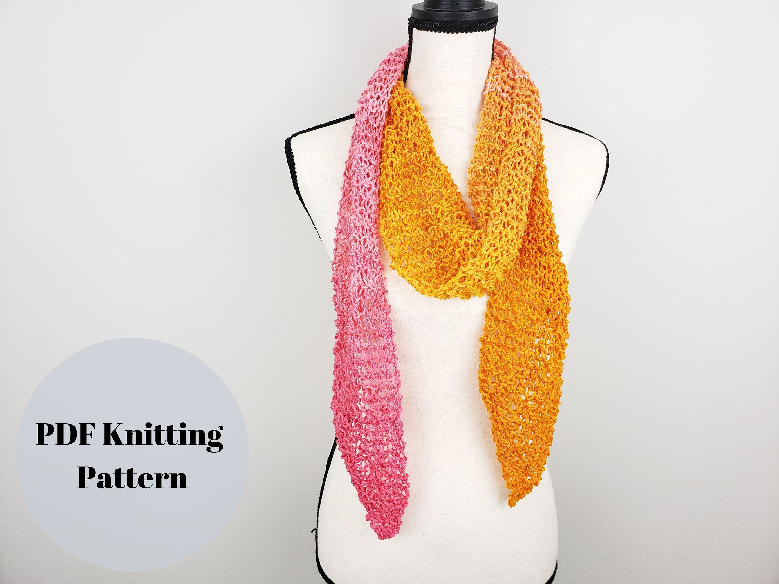 Skinny Scarf Knitting Pattern Fast Beginner Pattern Quick Easy Pattern