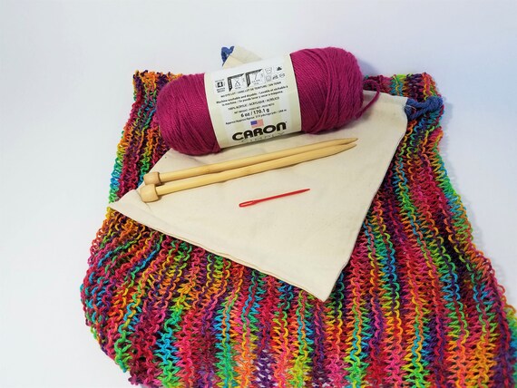 Cowl Knitting Kit Beginner Diy Scarf Kit Easy Cowl Knit Kit