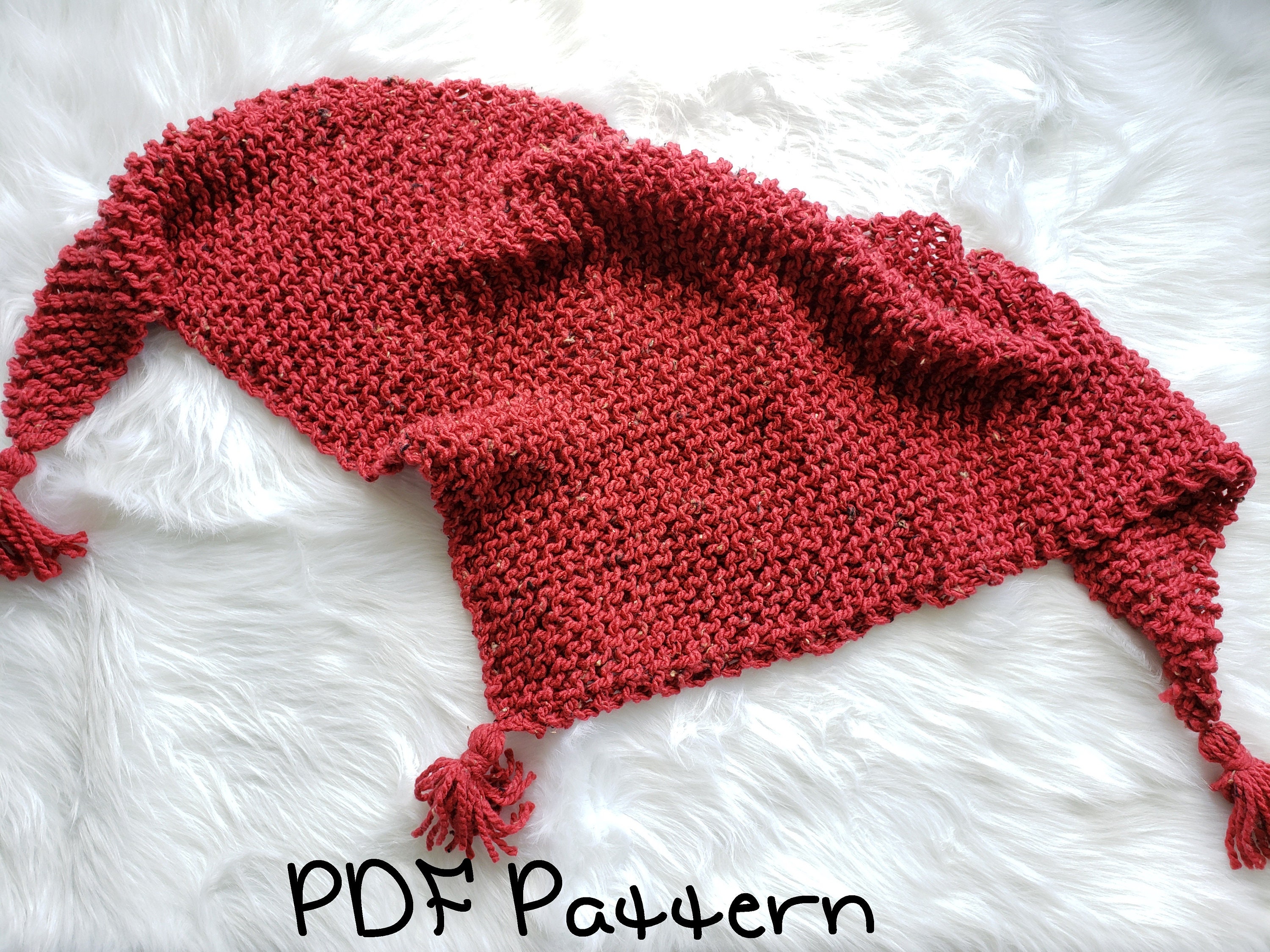 Easy Triangle Scarf Knitting Pattern / DIY Chunky Knitted - Etsy