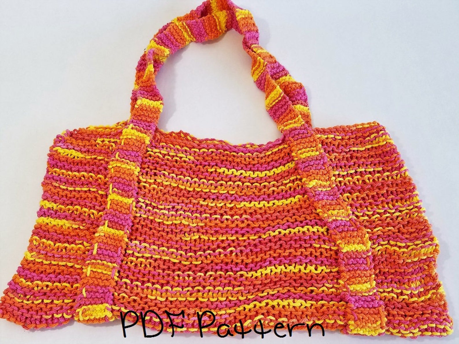 Beach Tote Knitting Pattern Easy Beach Bag Pattern Etsy
