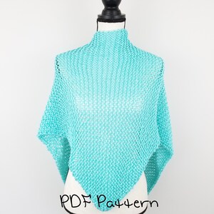 Shawl Knitting Pattern Easy Triangle Shawl Pattern Beginner - Etsy