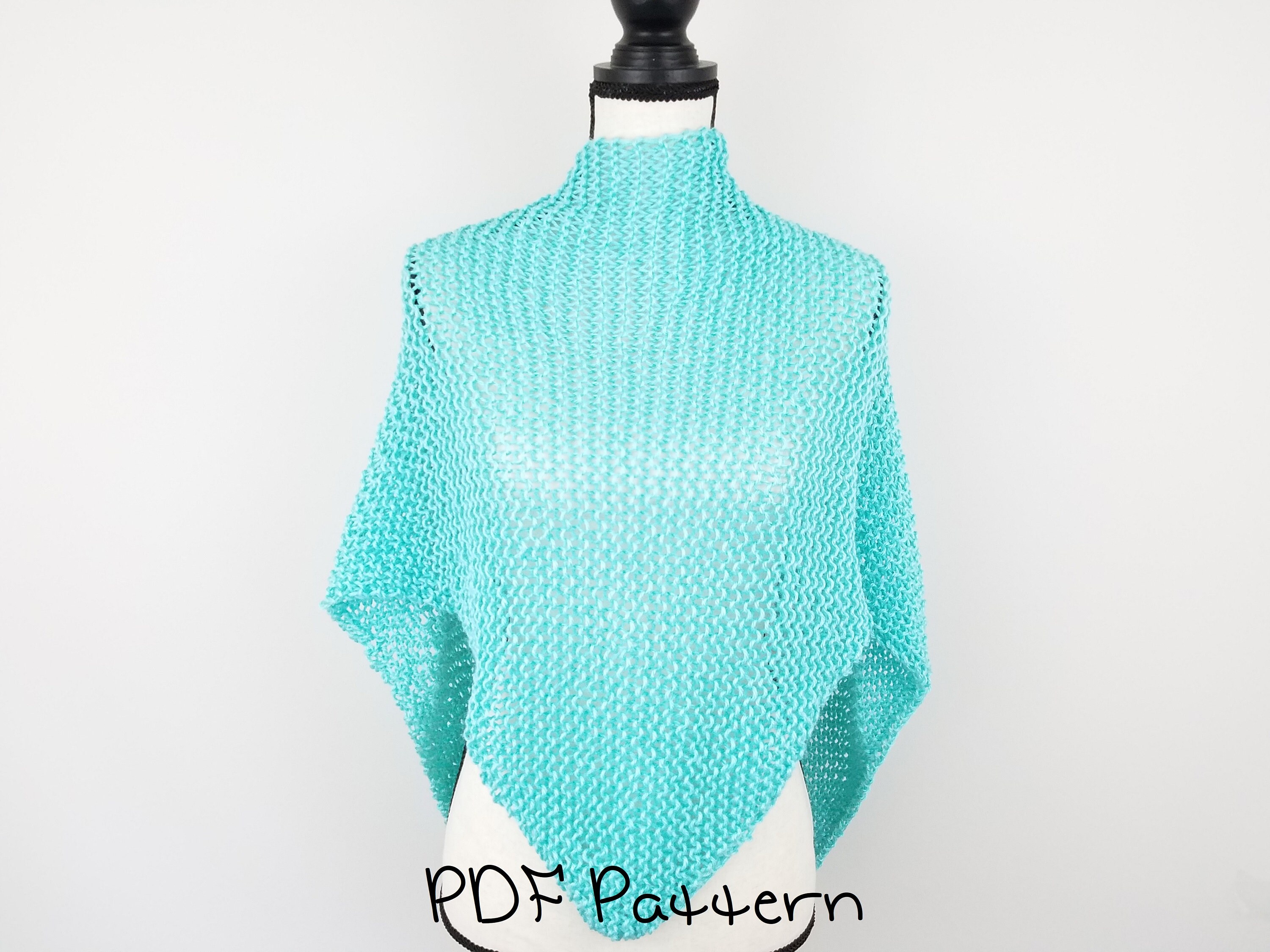 Shawl Knitting Pattern Easy Triangle Shawl Pattern Beginner - Etsy