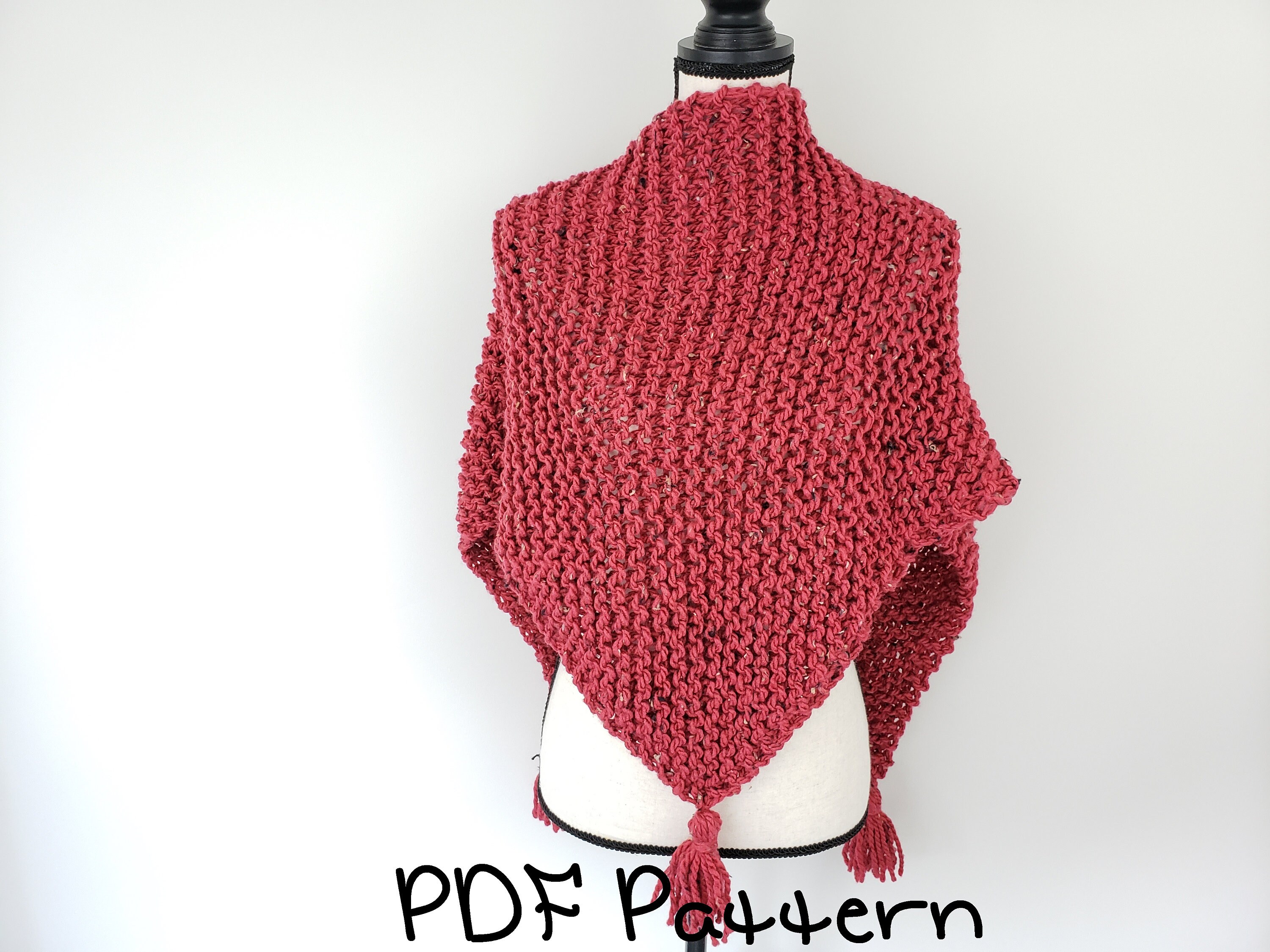 Easy Triangle Scarf Knitting Pattern / DIY Chunky Knitted - Etsy