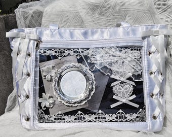 Vintage Gothic Spitze Silber Rahmen Ita Tascheneinsatz Coquette Aesthetic Pin Display Board Kawaii Anime Merch Base Geschenk