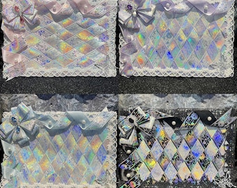 Holographische Schleife Schleife Spitze Ita Bag Insert Kawaii Pin Display Board Magical Girl Deco Base Coquette Anime Merch Accessoire Geschenk