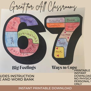 Big Feelings & Coping Skills Worksheet for Kids | Emotional Regulation ...