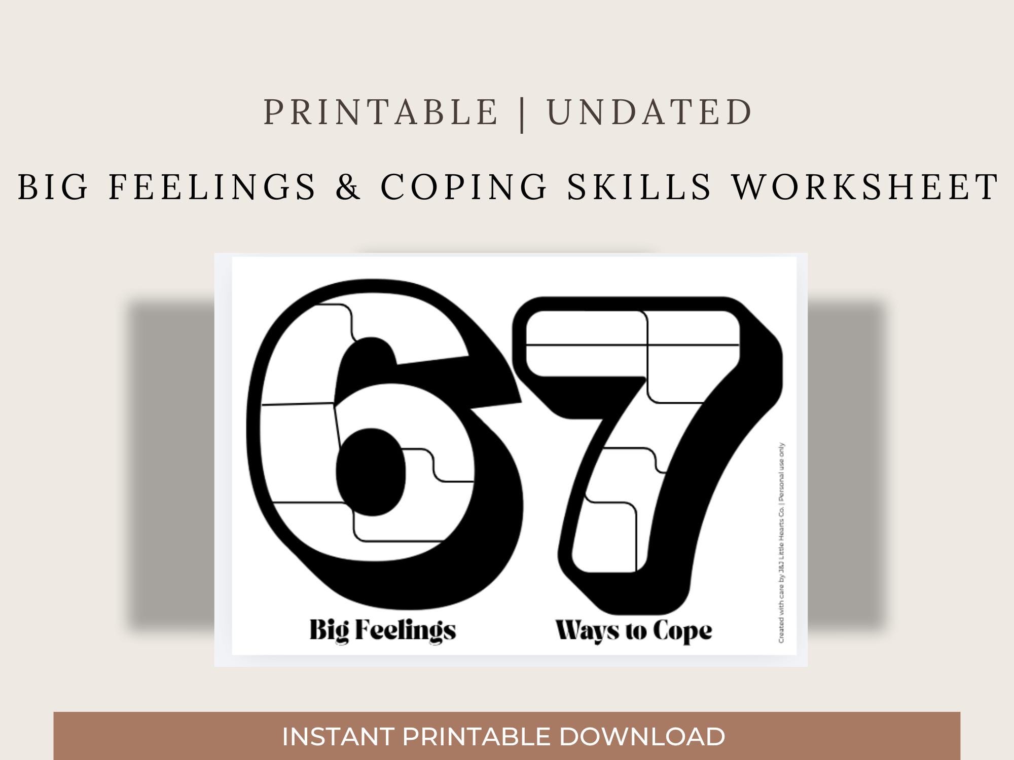 Big Feelings & Coping Skills Worksheet for Kids | Emotional Regulation ...