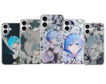 Bonita funda de teléfono de anime Rem, funda de anime Re:zero para iPhone 17 Air 16e Pro Max 15 14 13 / Samsung A37 A57 S26 Ultra S25FE / Pixel 10A