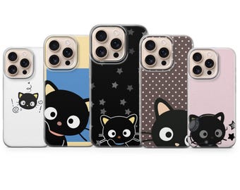 Bonita funda de teléfono con diseño de gato chocolate kawaii de Hello Kitty para iPhone 17, Air 16e, Pro Max 15, 14 y 13, Samsung A37, A57, S26 Ultra, S25FE y Pixel 10A.