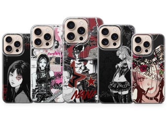 Funda de teléfono con diseño de Nana de anime gótico grungecore para iPhone 17 Air 16e Pro Max 15 14 13 / Samsung A37 A57 S26 Ultra S25 FE / Google Pixel 10A 9