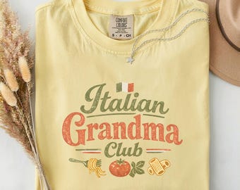 Italian Grandma Club Shirt-Italy Heritage Tee Proud Italian Roots-Nonna Gift-Vintage Italian Aesthetic-Pasta Lover Shirt-Family Culture Tee