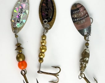 3 Vintage Mepps Aglia Long Abu Reflex Felmlee Spinner Fishing Lure Lot