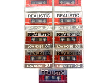 9 Radio Shack Realistic Low Noise 30 Blank Cassette Tapes Type I NOS 44-601 USA