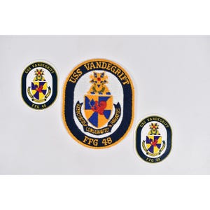 USS Vandegrift FFG-48 Gulf War Era Navy Frigate Embroidered Ship Patch & Decal