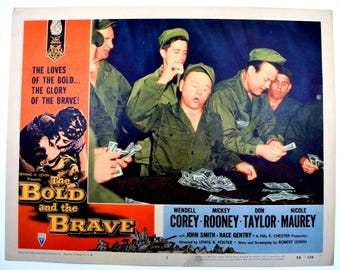 1956 The Bold and the Brave Original Movie Lobby Card Mickey Rooney # 56