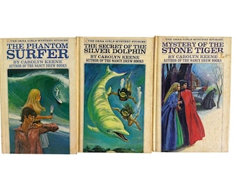 Lot Dana Girls Mystery Stories 1972 Stone Tiger Phantom Surfer Silver Dolphin