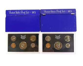 1971-S US Mint Proof Set 5 Coin San Francisco Kennedy Half Original Box