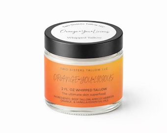 Hidratante de Sebo Batido – Laranja Deliciosa | Laranja e Baunilha | Sebo de Boi Alimentado a Pasto | Hidratante Natural