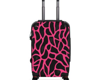 Pink Giraffe Print Suitcase  Animal Print Luggage Cover