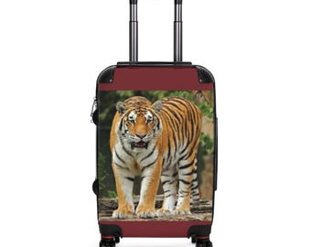 Valigia con foto di tigre / Bagaglio con animali selvatici, valigia da viaggio con stampa animalier