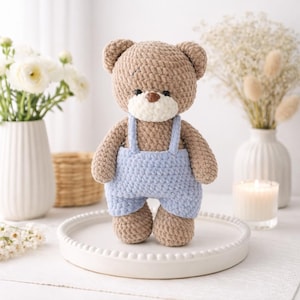 Teddy Bear Crochet Pattern PDF, Mini Bear Amigurumi Pattern, Cute Bear Plush Toy, Baby Shower Gift, Nursery Decor, Woodland Animals Crochet