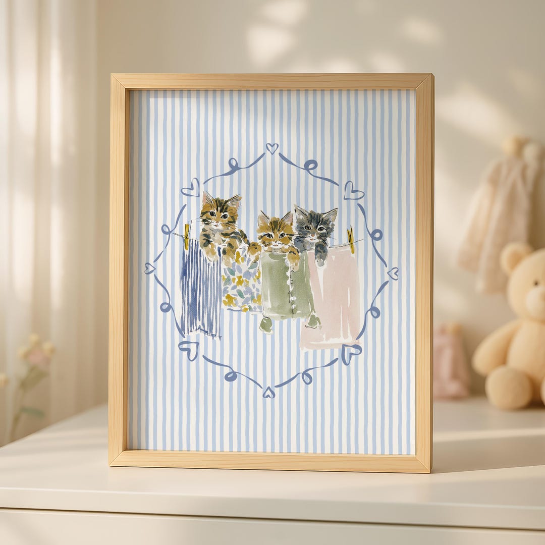 Kitten Nursery Wall Art Printable | Whimsical Storybook Cat ...