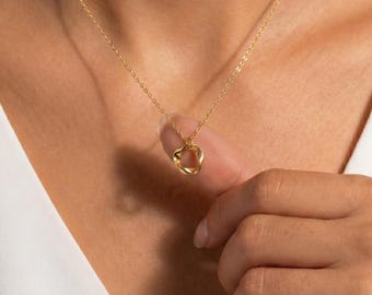 Collier Mobius en or, cadeau de demoiselle d'honneur, collier symbole de l'infini, pendentif minimaliste délicat, cadeau bijoux de mariage pour elle, collier pour femme
