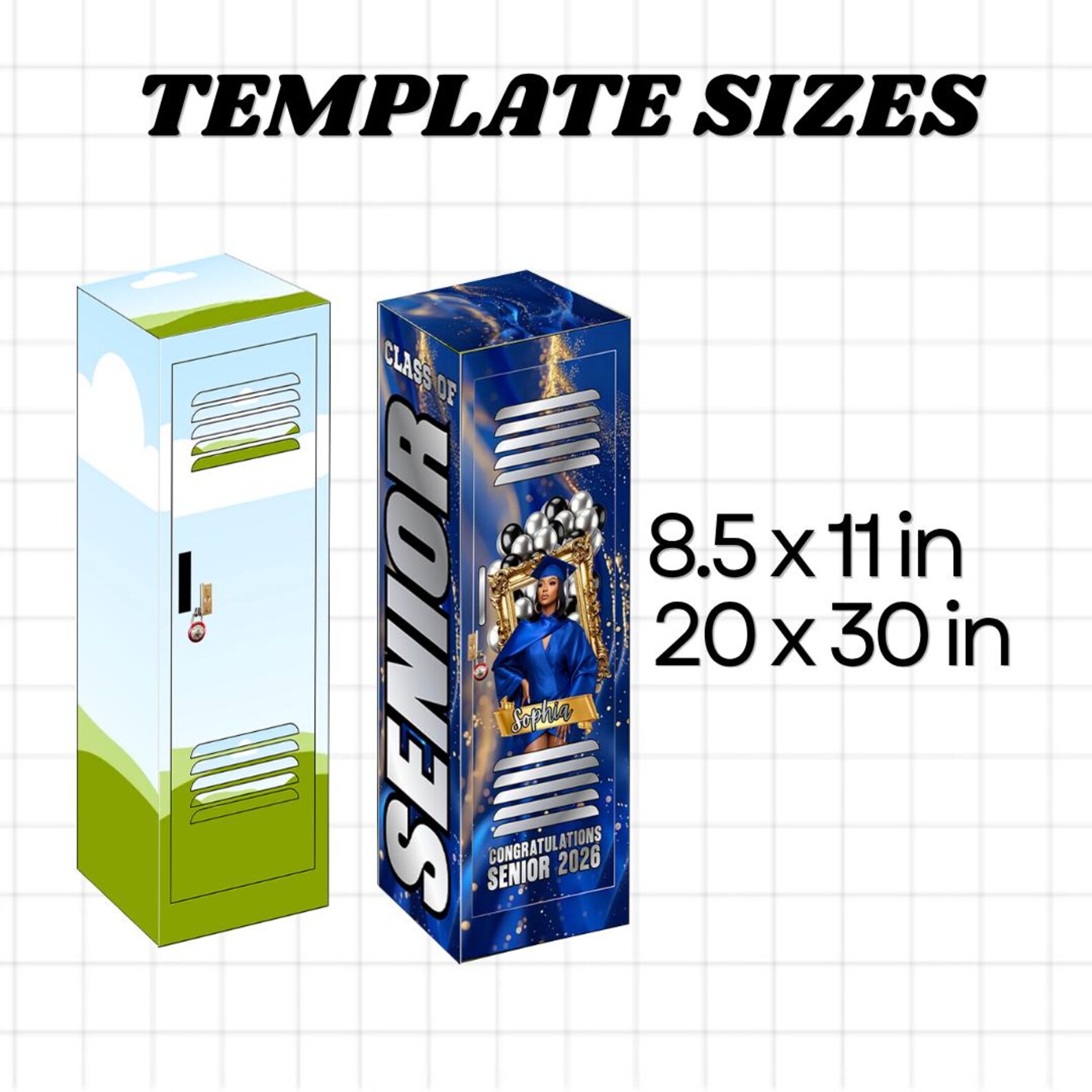 Grad Locker Box Graduation Locker Canva Mockup, Back to School Locker Gift Box Canva ...