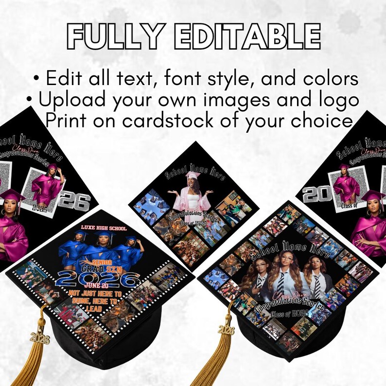 Custom Photo Graduation Topper Templates, 08 Grad Cap Topper Canva ...