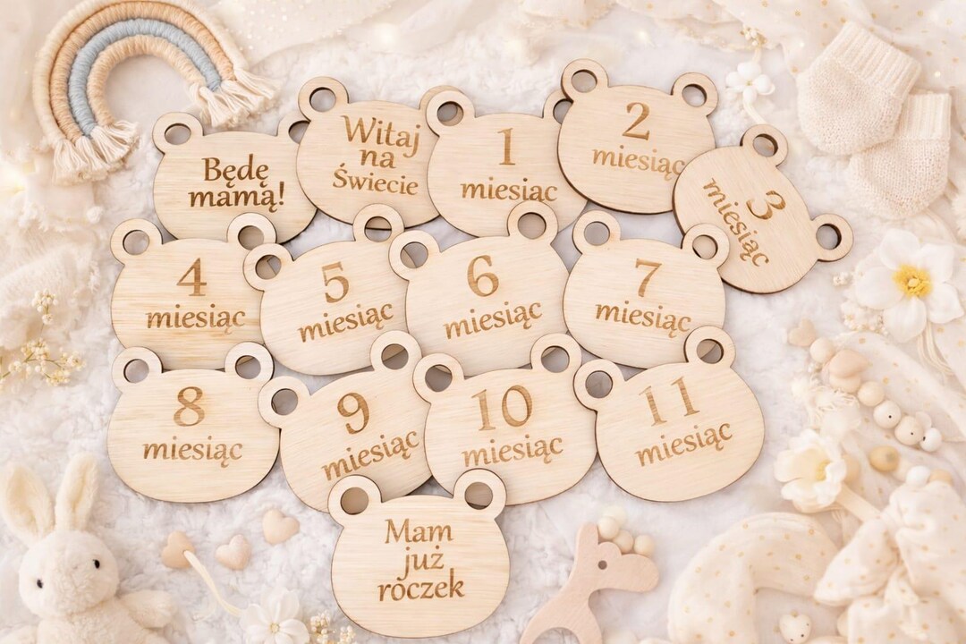 Baby Milestone SVG – Teddy Bear Head Photo Signs | Laser Cutting File ...