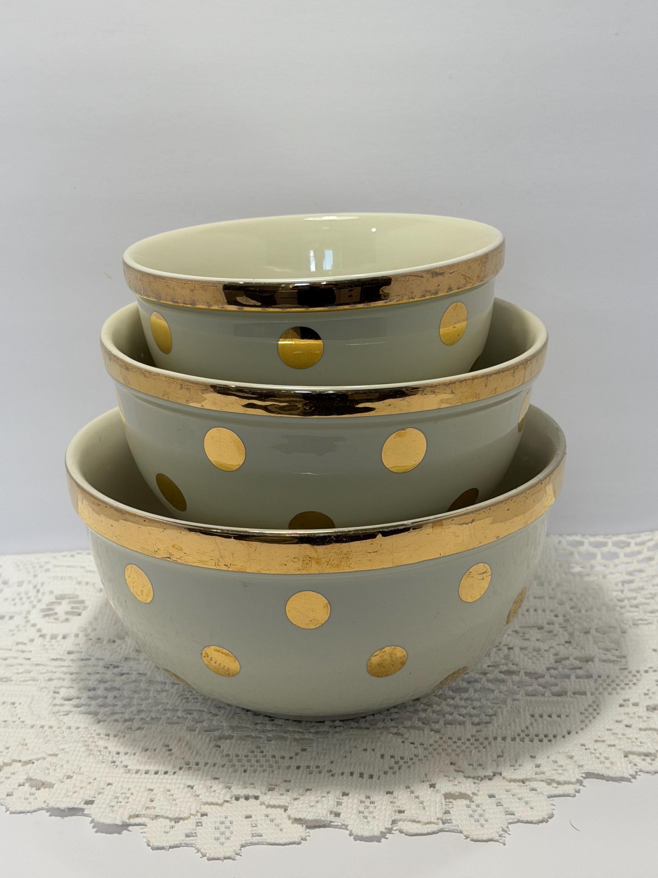 Vintage Polka Dot Bowls - Etsy