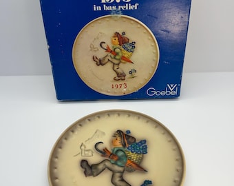 Vintage Goebel Hummel 1973 Annual Plate in Bas Relief w/ Original Box | Collectible Decorative Wall Plate With Box