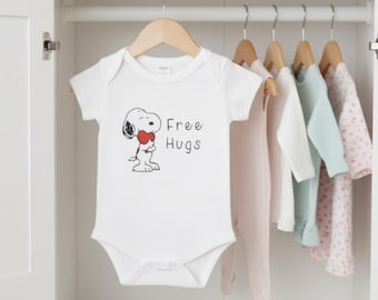 Personalised Snoopy baby bodysuit | romper | Vest | free hugs | 0-3 months