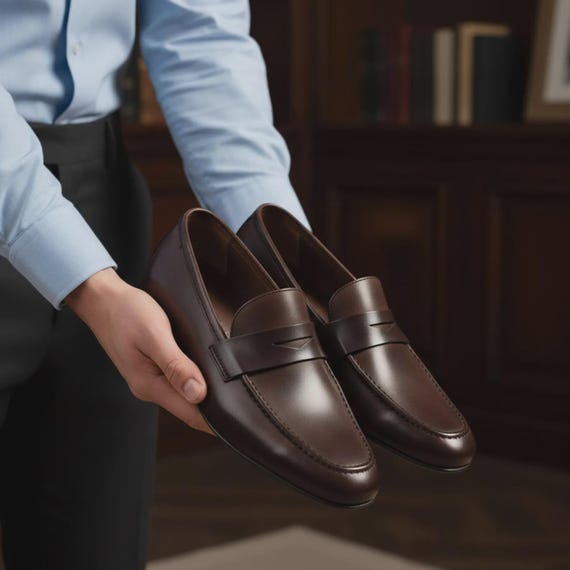 Handmade Full-Grain Leather Penny Loafers | Goodyear Welted Dress Shoes