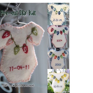 Personalized baby Christmas ornament - DIY kit Choose Your Colors