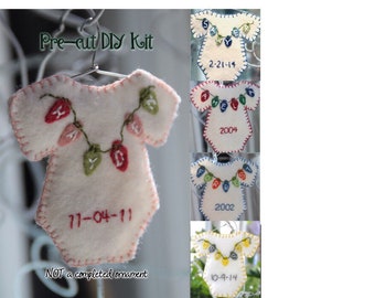 Personalized baby Christmas ornament - DIY kit Choose Your Colors