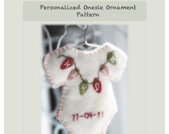 Personalized baby Christmas ornament - PATTERN ONLY - PDF Instant Download