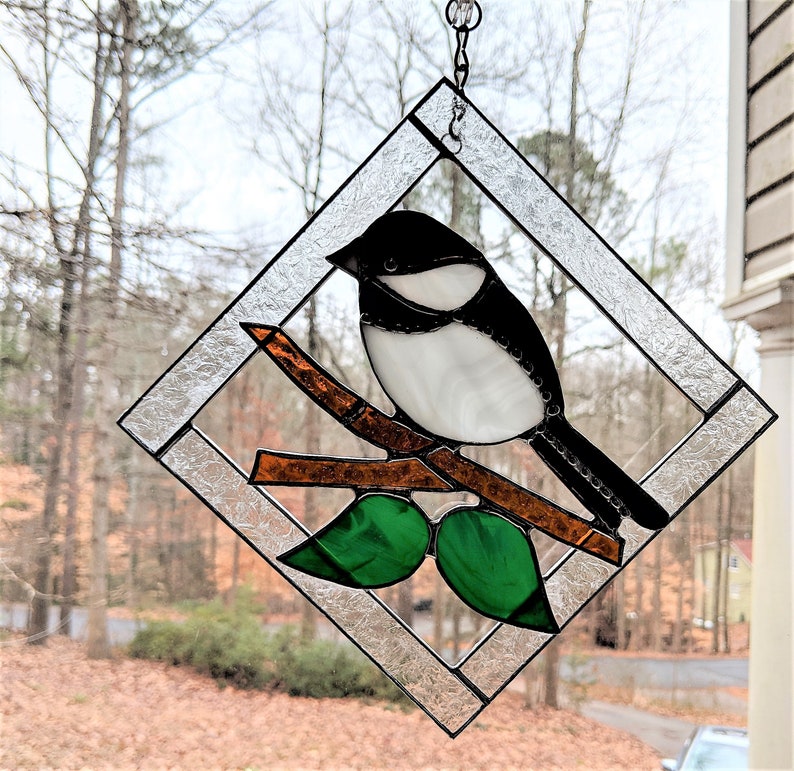 Stained Glass Chickadee | Etsy