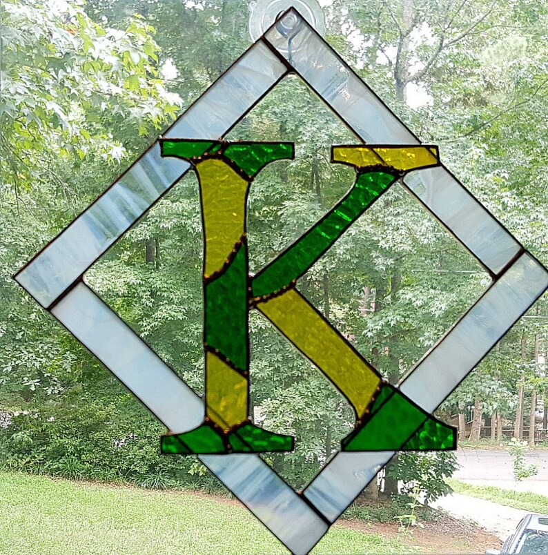 Stained Glass Initials in Green Bay Packer Colors Etsy