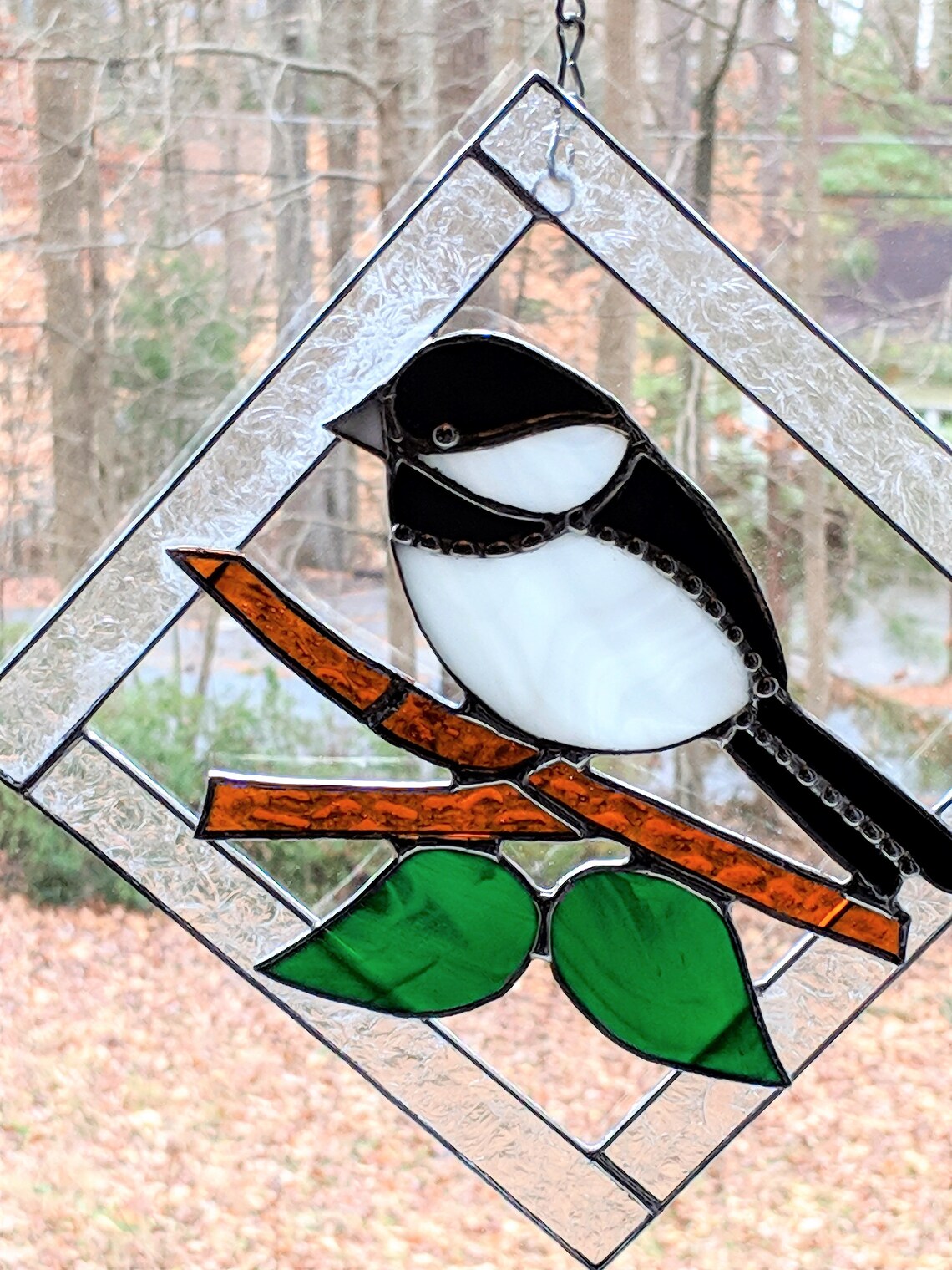 Stained Glass Chickadee | Etsy
