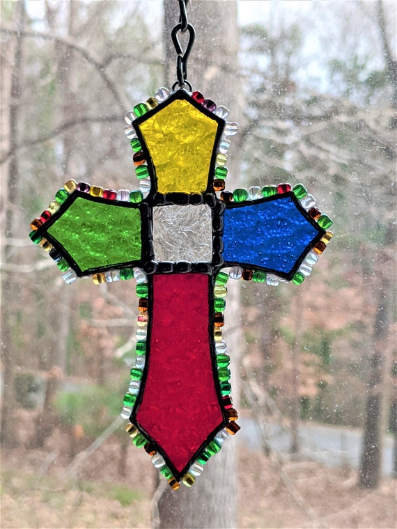 Stained Glass Cross Etsy
