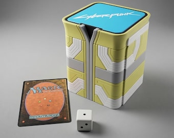Caja para mazos estilo Cyberpunk de David's Jacket / Edgerunners Style / 70x70x100 MTG / Impresa en 3D