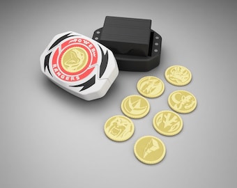 Caja para mazos Power Morpher / Estilo Mighty Morphin / Impresa en 3D